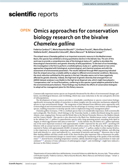 Omics Approaches for Conservation Biology Research on the Bivalve