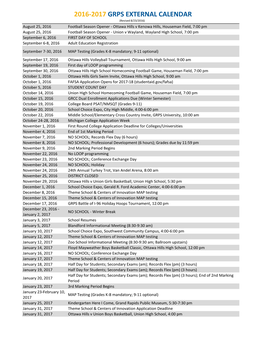 2016-2017 Grps External Calendar