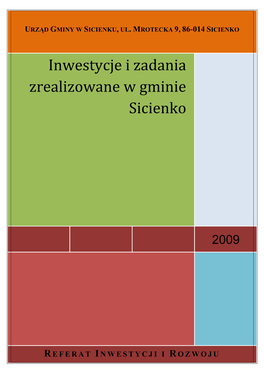 Inwestycje I Zadania Zrealizowane W Gminie Sicienko