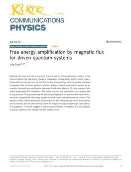 Free Energy Amplification by Magnetic Flux for Driven Quantum Systems