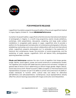 ​ for Immediate Release