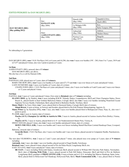 EDITED PEDIGREE for DAN MCGRUE (IRE)