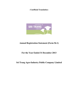 Annual Registration Statement (Form 56-1)