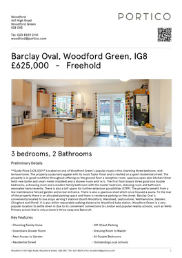 Barclay Oval, Woodford Green, IG8 £625,000