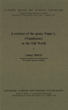 A Revision of the Genus Najas L. (Najadaceae) in the Old World