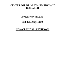 Non-Clinical Review(S) Department of Health and Human Services Public Health Service Food and Drug Administration Center for Drug Evaluation and Research