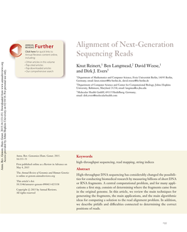 Alignment of Next-Generation Sequencing Reads