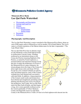 Minnesota River Basin Lac Qui Parle Watershed