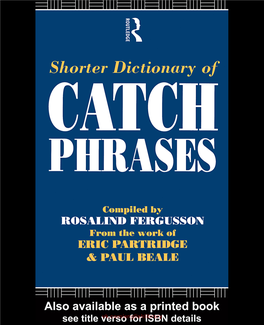 Shorter Dictionary of Catch Phrases