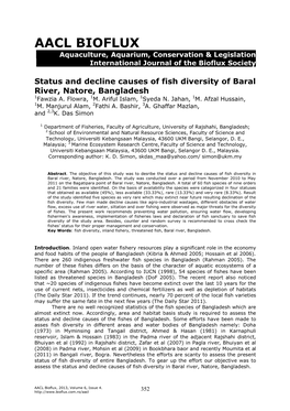 AACL BIOFLUX Aquaculture, Aquarium, Conservation & Legislation International Journal of the Bioflux Society