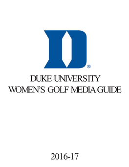 Duke University Women's Golf Media Guide 2016-17