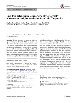 Only True Pelagics Mix: Comparative Phylogeography of Deepwater Bathybatine Cichlids from Lake Tanganyika