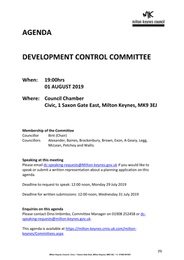 Agenda Development Control Committee