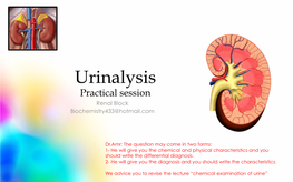 Urinalysis Practical Session Renal Block Biochemistry433@Hotmail.Com