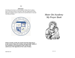 Mater Dei Academy My Prayer Book