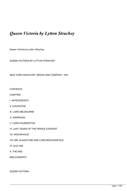 Queen Victoria by Lytton Strachey</H1>