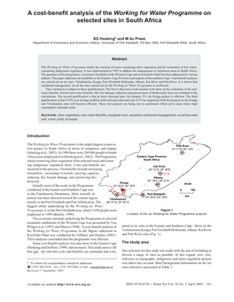 A Cost-Benefit Analysis of the Working for Water Programme on Selected Sites in South Africa