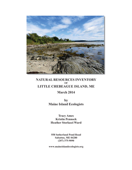 Natural Resources Inventory Little Chebeague