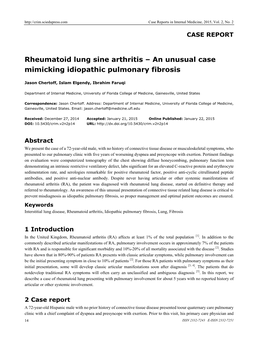 An Unusual Case Mimicking Idiopathic Pulmonary Fibrosis