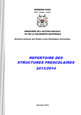 Repertoire Des Structures Prescolaires 2013/2014