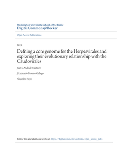 Defning a Core Genome for the Herpesvirales and Exploring Their Evolutionary Relationship with the Caudovirales Juan S