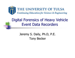 Digital Forensics of Heavy Vehicle Event Data Recorders