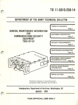 TB 11-5810-256-14, Technical Bulletin TSEC/KY-57