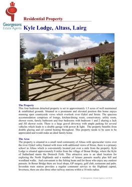 Residential Property Kyle Lodge, Altass, Lairg