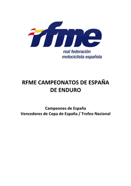 Rfme Campeonatos De España De Enduro