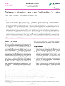 Phylogenomics Insights Into Order and Families of Lysobacterales