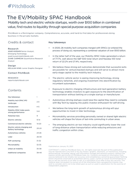 The EV/Mobility SPAC Handbook