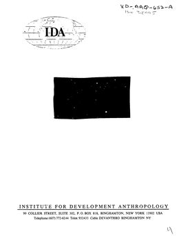 Institute for Development Anthropology 99 Collier Street, Suite 302, P