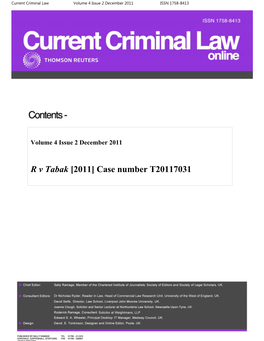 R V Tabak [2011] Case Number T20117031