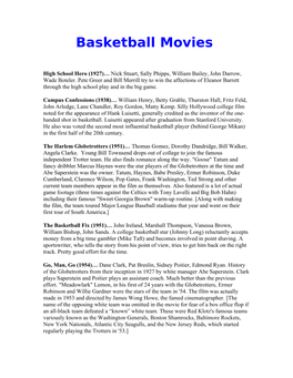 Basketball Movies