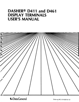 OASHER@ 0411 and 0461 OISPLA Y TERMINALS USER's MANUAL