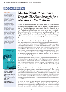 Book Review: the First Struggle for a Non-Racial South Africa