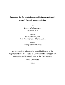 Evaluating the Genetic & Demographic Integrity of South