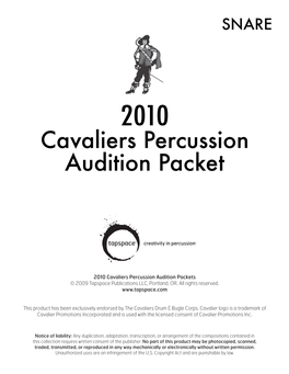 Cavaliers Percussion Audition Packet