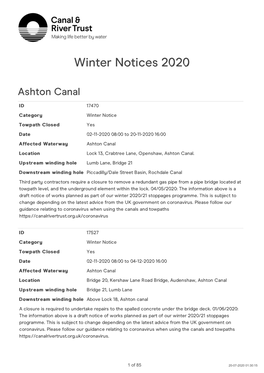 Winter Notices 2020