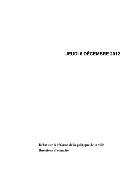 Jeudi 6 Décembre 2012