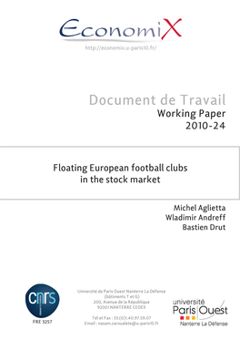 Floating European Football Clubs in the Stock Market