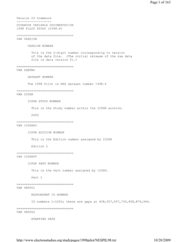 Variables V98P012 and V98P013 Were Used in Administration of Questions Relating to the Gubernatorial Race in R's State