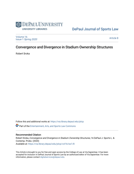 Convergence and Divergence in Stadium Ownership Structures