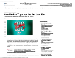 How We Put Together the Am Law 100 | the American Lawyer