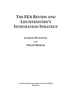 The Eea Review and Liechtenstein's Integration