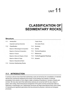 Classification of Sedimentary Rocks