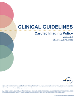 Evicore Cardiac Imaging Guidelines