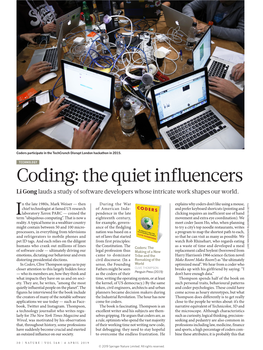 Coding: the Quiet Influencers Li Gong Lauds a Study of Software Developers Whose Intricate Work Shapes Our World