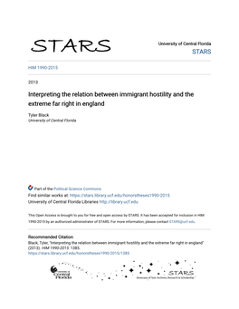 Interpreting the Relation Between Immigrant Hostility and the Extreme Far Right in England