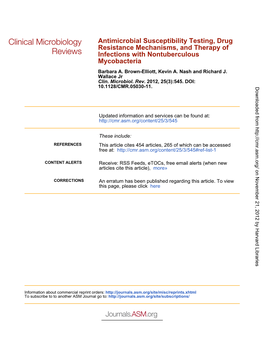 Mycobacteria Infections with Nontuberculous Resistance